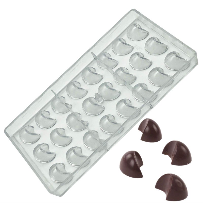 Goldbaking Moon Shaped Polycarbonate Chocolate Mold Hard PC Candy Mold Tray Clear Chocolate Tray - Image 1